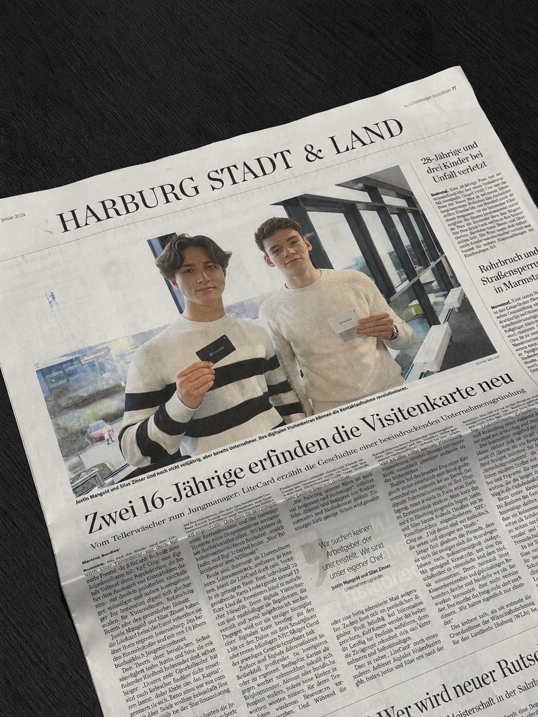 Der Artikel über Litecard in der gedruckten Ausgabe des Hamburger Abendblatts